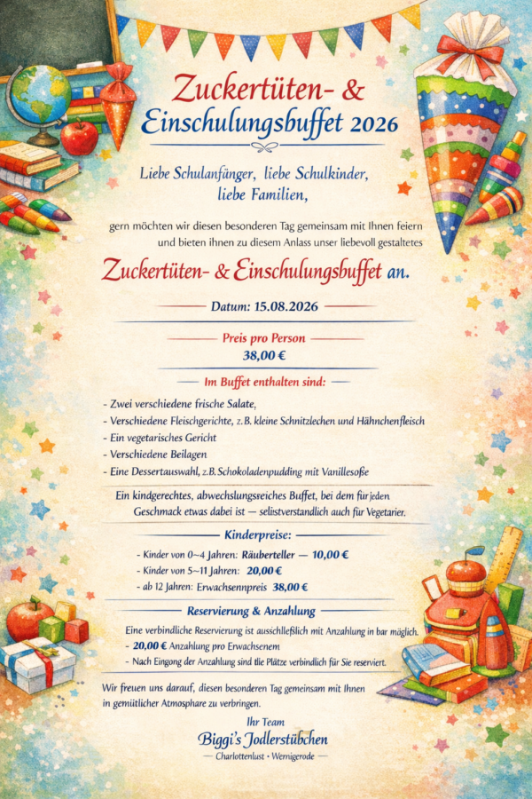 Einladung Zuckerfest und Schuleinführung Buffet 2026.