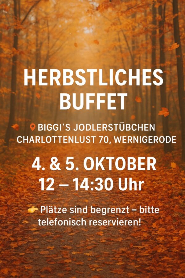 Herbstbuffet im Wald am 4. und 5. Oktober